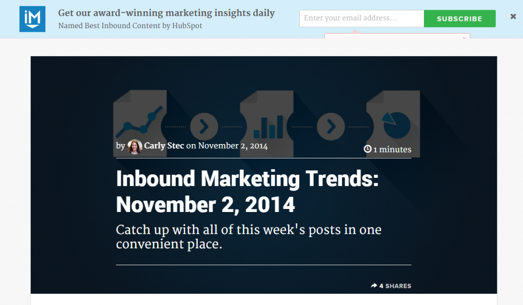 Impact Blog's Opt-in Window