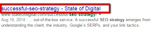A poor title tag for SEO strategy