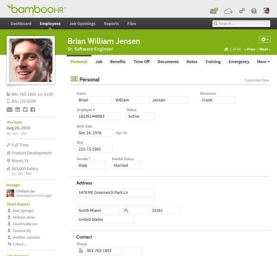 BambooHR Dashboard