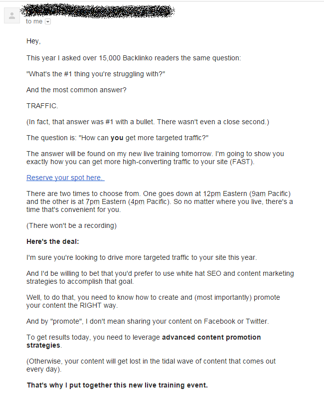 Brian Dean's newsletter