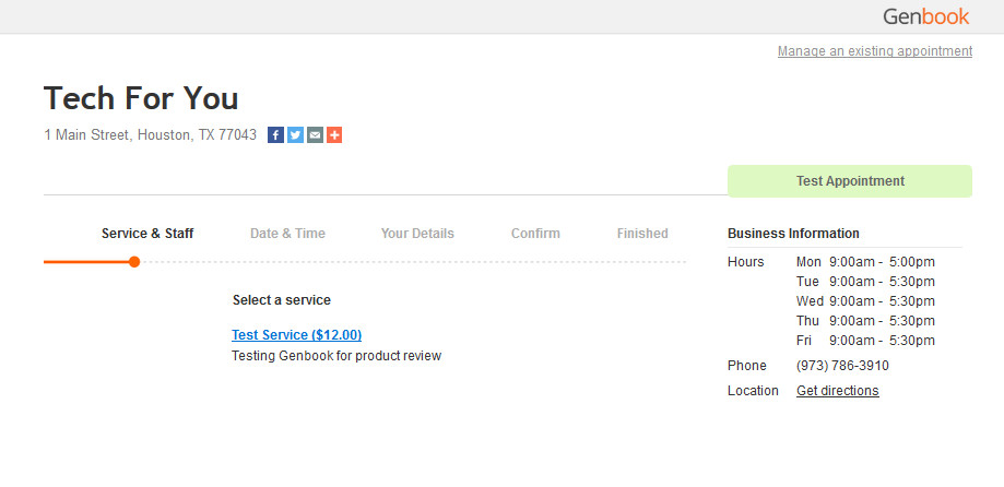 An Example Service on Genbook