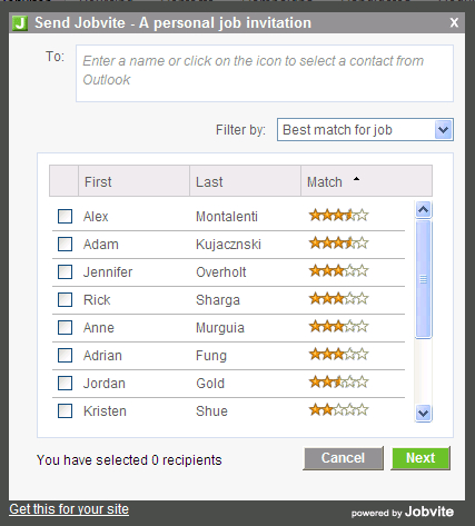 Jobvite Job Invitation