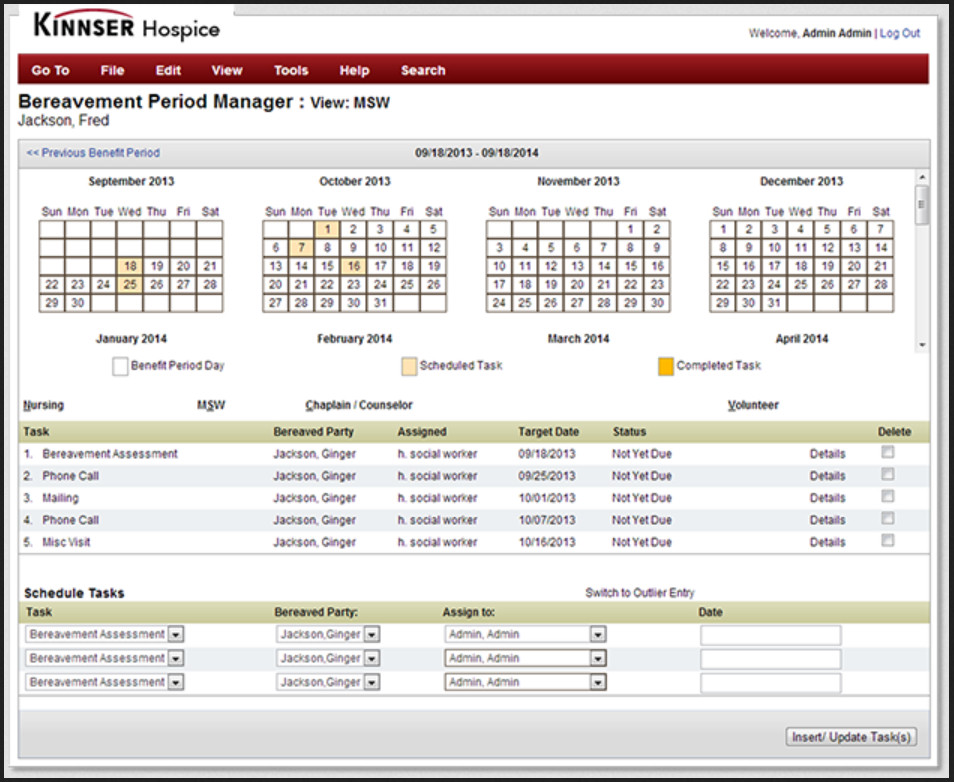 Kinnser Hospice Bereavement Screen
