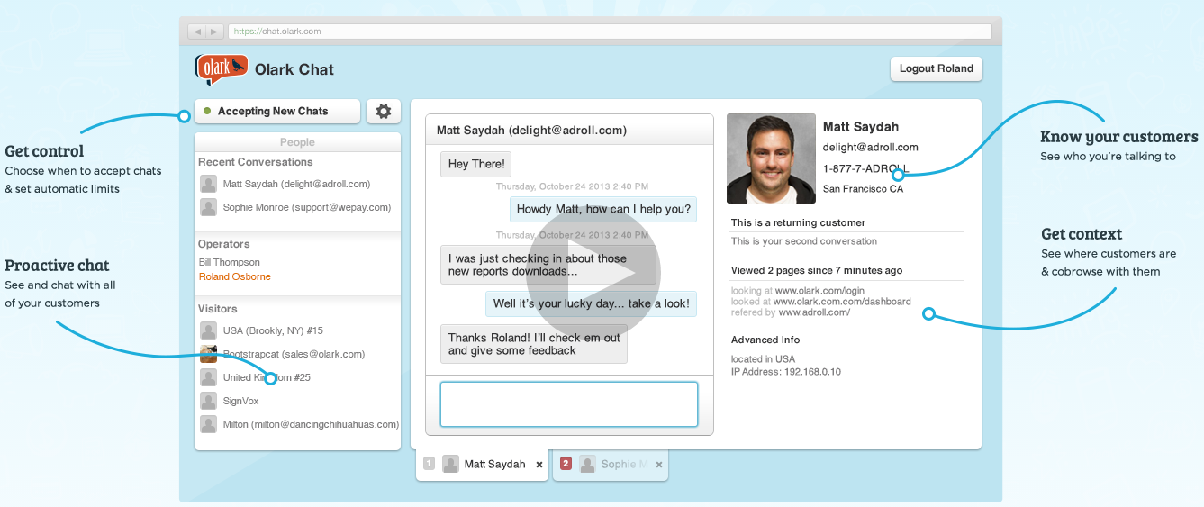 Olark's Live Chat service