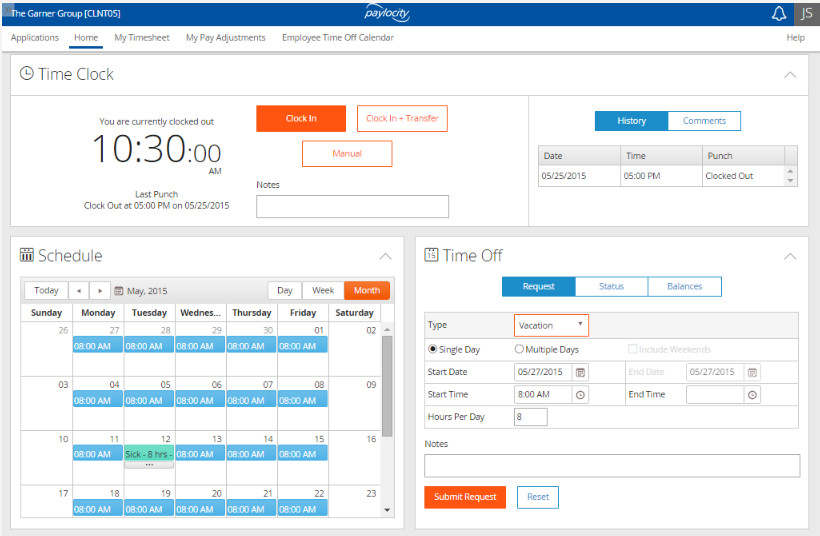 Paylocity Employee Scheduling