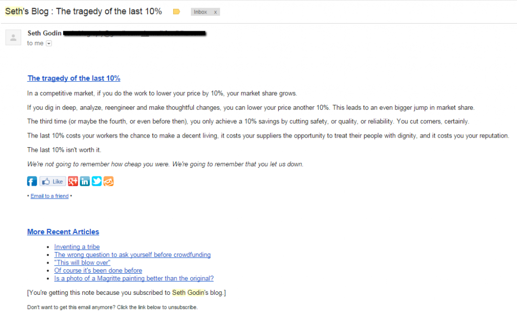 seth godin email marketing campaigns