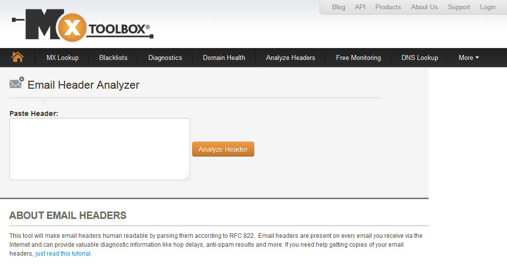 MxToolbox Email Header Analyzer