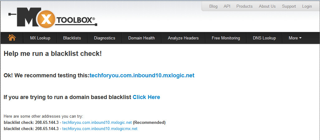 MxToolbox Blacklists