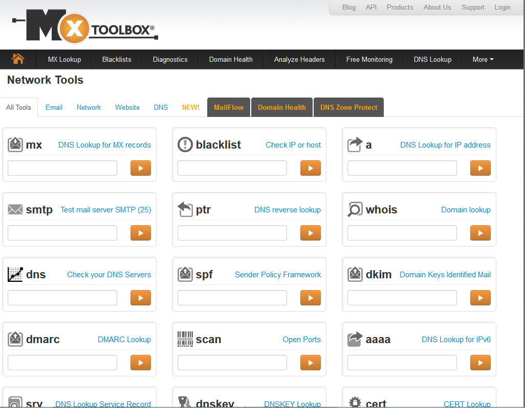 MxToolbox More Page