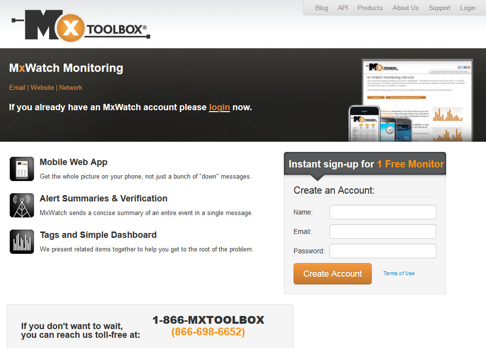 MxToolbox Monitoring Signup