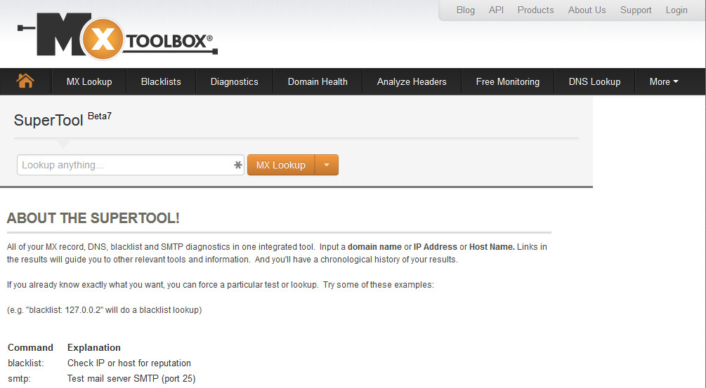 MxToolbox SuperTool